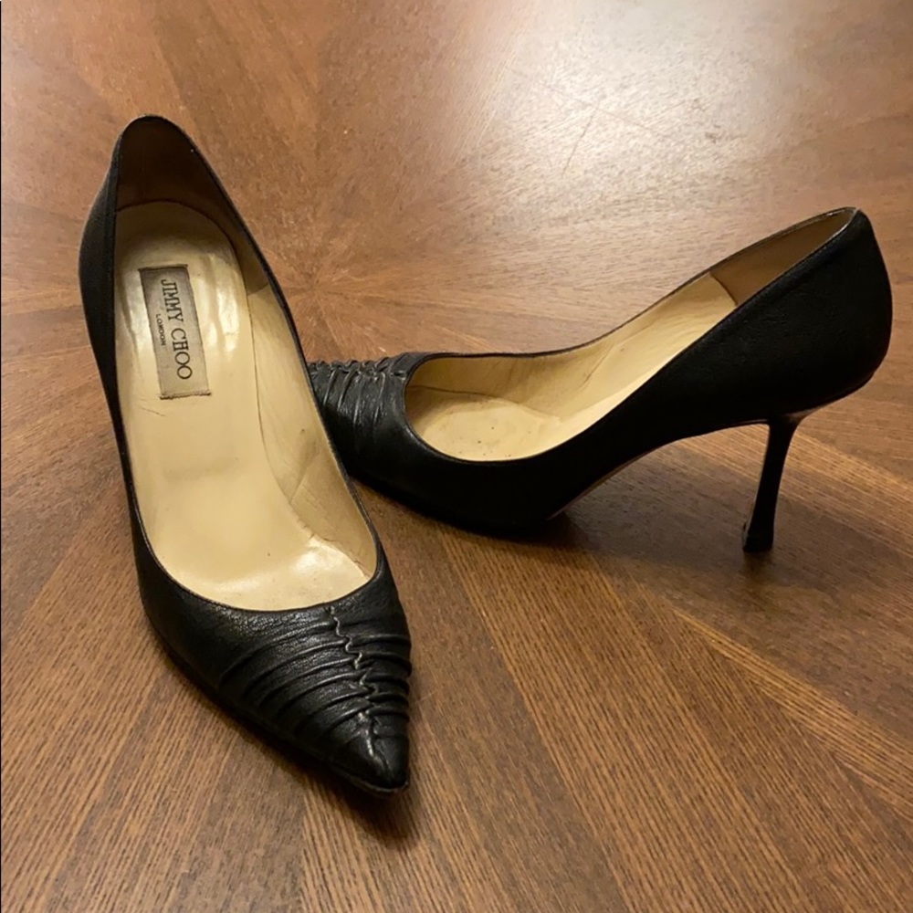 Jimmy Choo Black Leather Heels